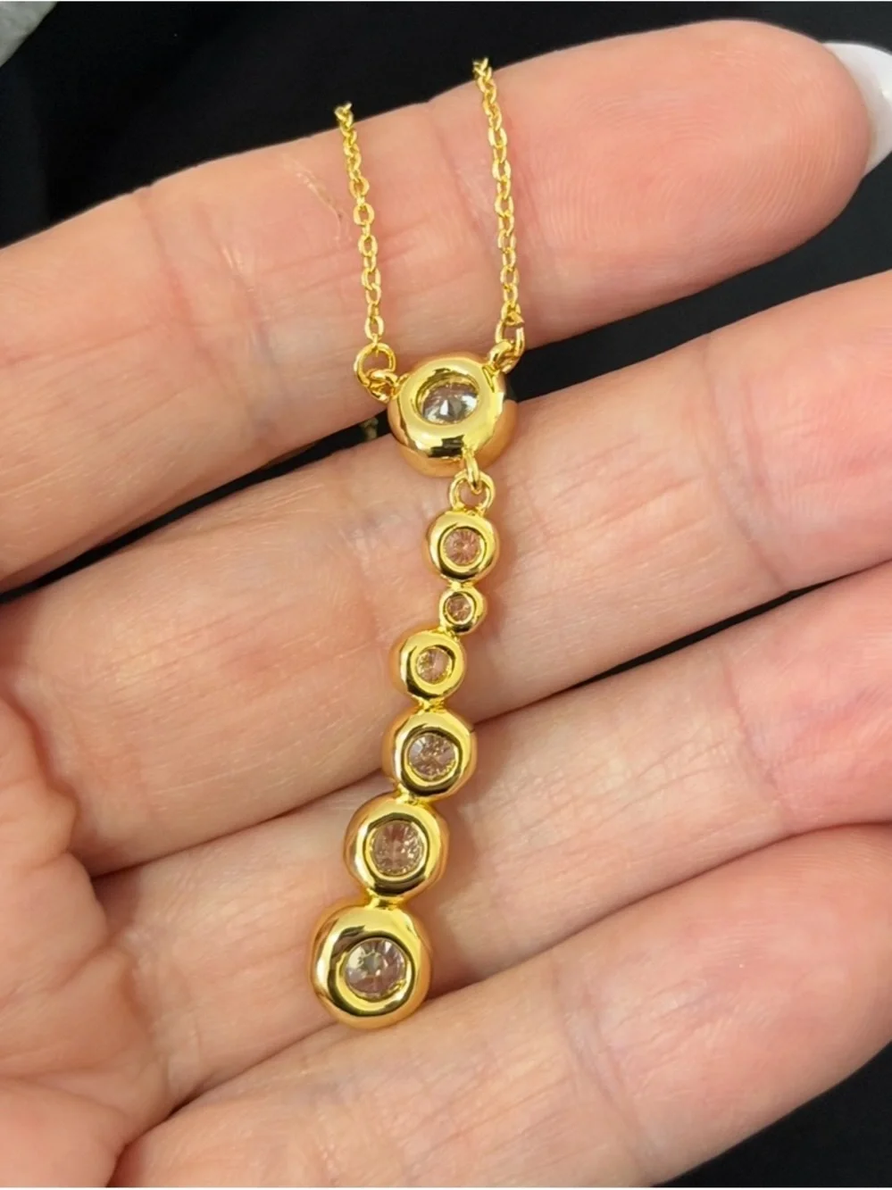 ALEXIS BITTAR Asterales Bubble Necklace Gold Clear C Z MY16 - Picture 4 of 7